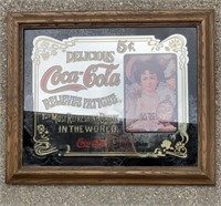 D4) Vintage Coca-Cola Bar Mirror 24x20