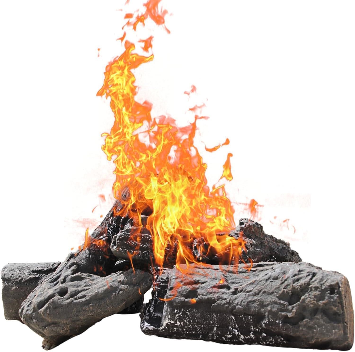 Grandhom Gas Fireplace Logs, 4pcs
