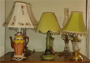 Various Lamps Incl. Ceramic, Glass, Plastic, Etc