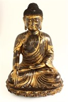 Large Chinese Gilt Bronze Buddha Shayamuni,