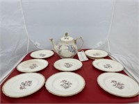 9 Pcs - Sadler Teapot & Plates