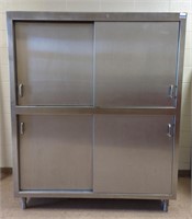 Stainless Steel High Cabinet w/ Sliding Doors