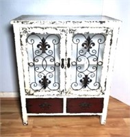 Wood Cabinet in Shabby Finish