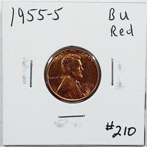 1955-S  Lincoln Cent   BU Red