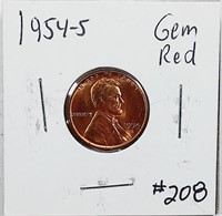 1954-S  Lincoln Cent   Gem Red