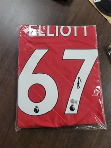 ELLIOTT #67 AUTOGRAPHED JERSEY AUTHENTICATED BY BE
