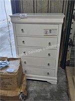 white 5-drawer dresser