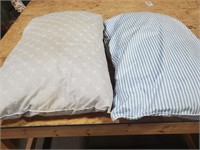 Two Standard Size Pillows. 27x19. Full Size Sheet
