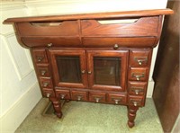 Oak Apothecary style cabinet 30" tall, 27" wide &