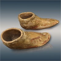Pair of Pueblo Terracotta Shoes, Sold At Roadside,