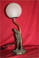 Vintage Bronze Golfer Lamp