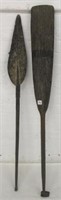 Man and Woman Carved Paddles