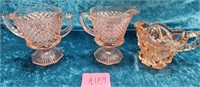 11 - VINTAGE CREAMERS & SUGAR BOWL (A189)