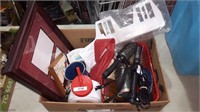 Box of curlers and house ware