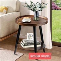 Wooden round coffee table with 3 legs, 40 cm diame