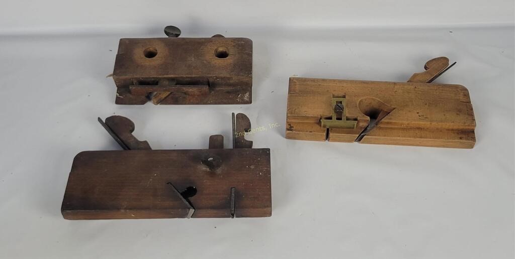 3 Antique Wooden Block Planes