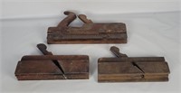 3 Antique Wooden Block Planes