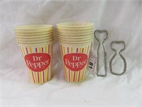 (15) VINTAGE 9 OZ. DR.PEPPER WAX CUPS AND (2)