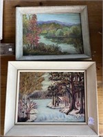 Pair of Signed Oil Paintings, E. Hedly