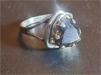 ANTIQUE/VINTAGE STERLING WITH SMOKY QUARTZ 2CT