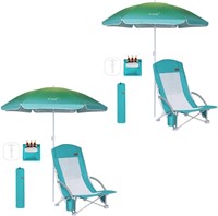 Nice C Beach Chair  Umbrella  Set of 2
