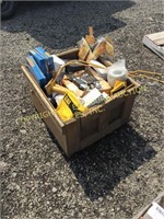 WOOD CRATE W/ MISC NEW CATERPILLAR PARTS