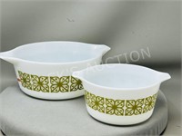 2 Pyrex Autumn Floral casserole bowls