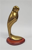 VINTAGE ART DECO STYLE BRASS PARROT SCULPTURE