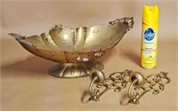 VINTAGE INDIA BRASS COMPOTE & CANDLE STICK HOLDERS