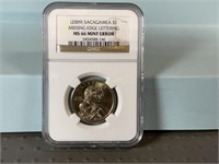 Graded 2009 Sacagawea dollar mint error