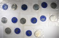 7 - BU 1971-S IKE DOLLARS w/ BLUE ENVELOPES