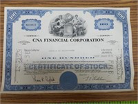 CNA financial corp stock certificate