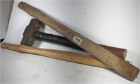 2 Pound Hammer and 2 Wooden Hammer Handles
