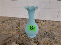 Blue ruffled edge vase