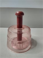 Pink Depression Glass Cow Pattern Butter Mold