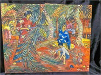 #2 Sojak original painting of island/village
