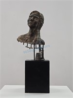 Bronze Brutalist Bust Sculpture