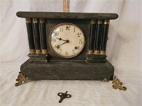 Antique Mantle Clock w/ Key