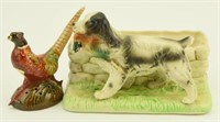 Lot #209 - Ceramic bird dog planter and