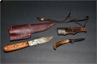 6" RABUCK ANTLER HANDLE KNIFE W/ CASE