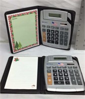 F10) TWO CALCULATOR NOTEBOOKS, SOLAR POWERED-