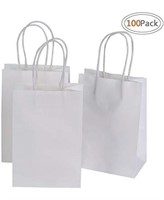 100pc 5.25 x 3.75 x 8 in White paper party bags,