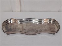 Silver Plate.Kidney/Peanut Shape Gallery Tray