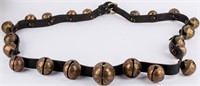 Vintage Sleigh Bells on Leather Belt / Strap