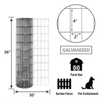 Garden Zone 50-ft x 3-ft Gray Steel Welded Wire Ga