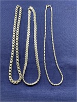 3 chain necklace lot one clasp need repair