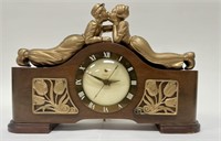 Art Deco Telechron Dutch Boy & Girl Mantle Clock