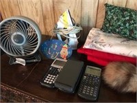 Calculators, Table Linens, Fan & Iron