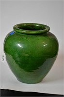 French Green Pottery Vase Marked RD *sic*