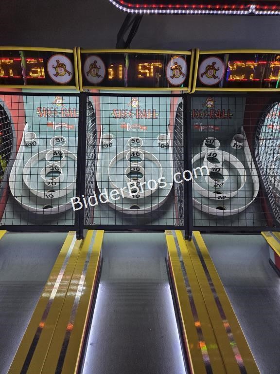 Skee Ball Lane Each. (2nd from Left Unit)